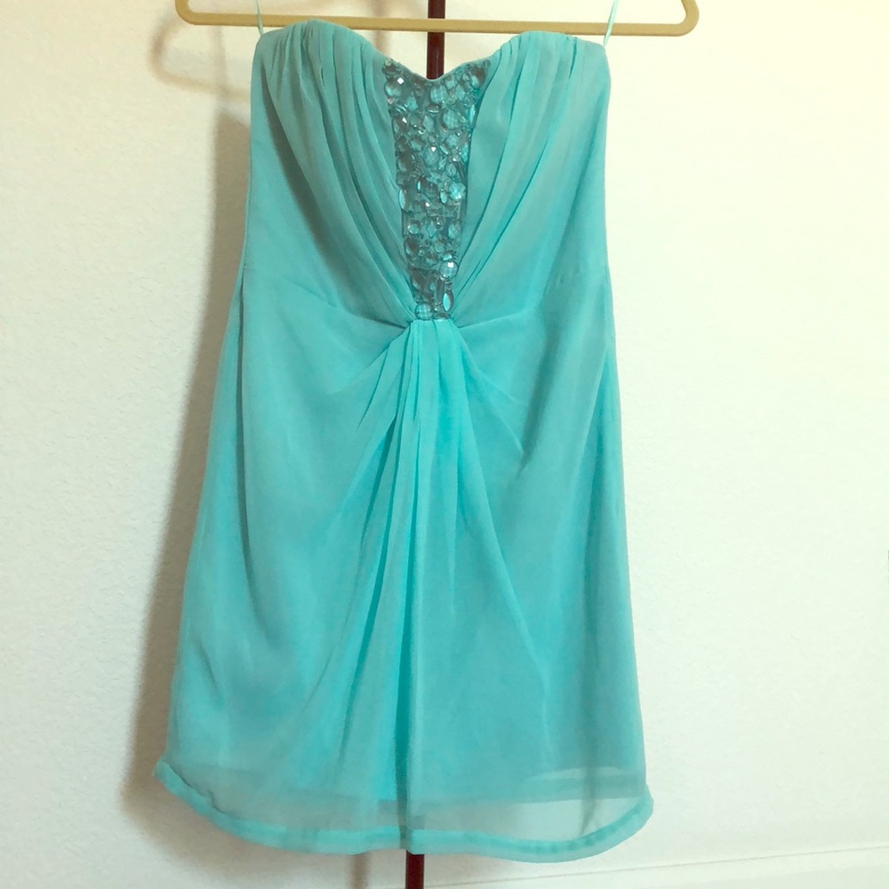 New embellished tube top Turquoise Blue